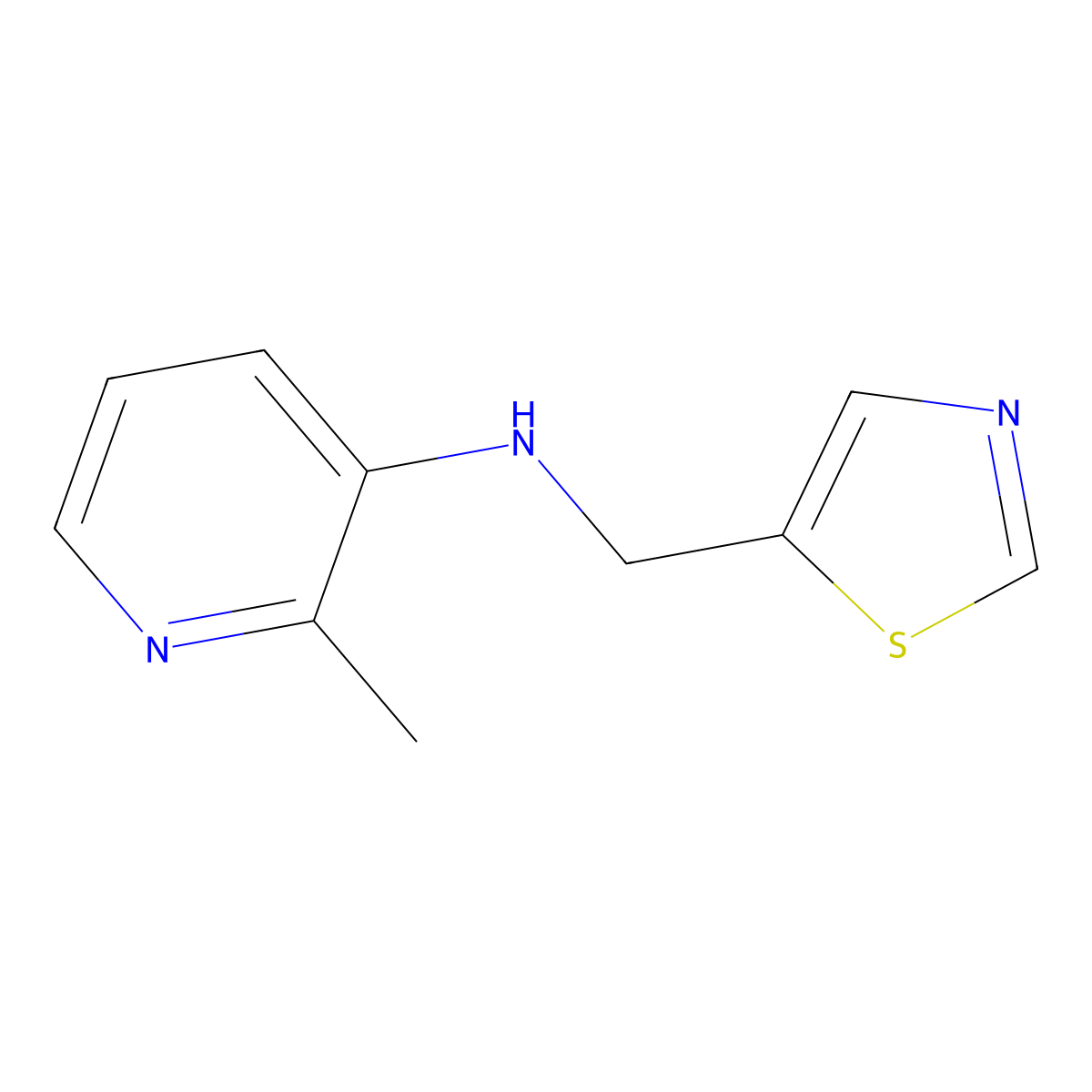 2-methyl-N-(1,3-thiazol-5-ylmethyl)pyridin-3-amine molecular structure, CAS 1503841-34-6