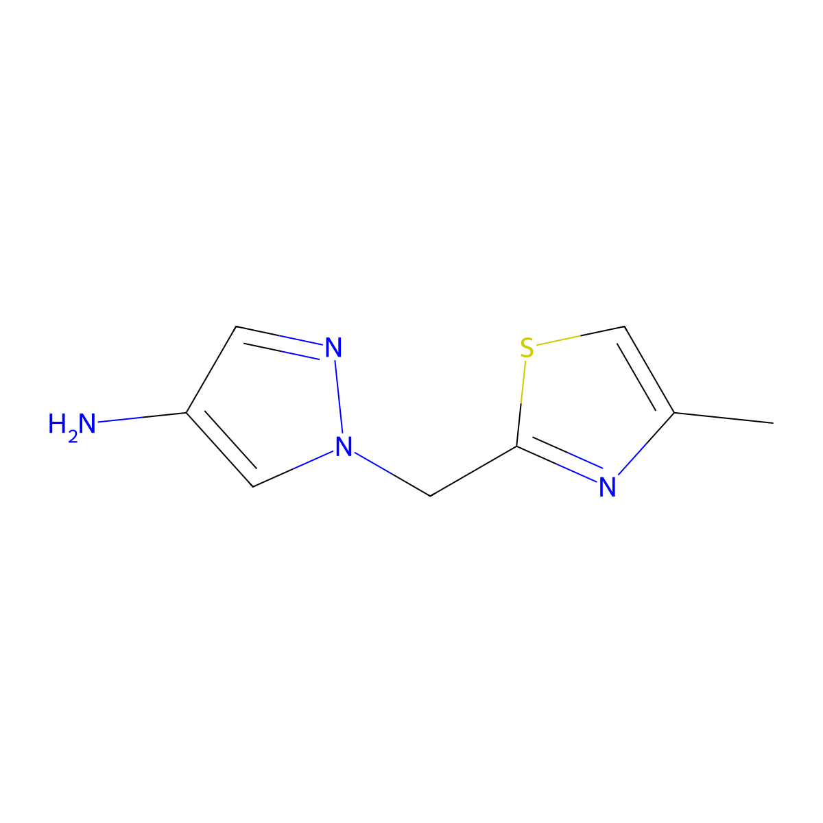 1-[(4-methyl-1,3-thiazol-2-yl)methyl]-1H-pyrazol-4-amine molecular structure, CAS 1503843-18-2