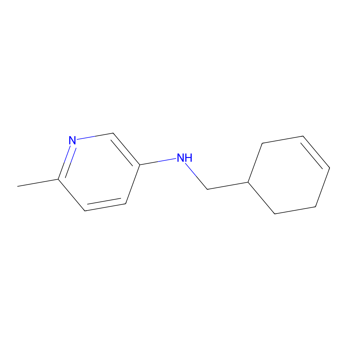 N-[(cyclohex-3-en-1-yl)methyl]-6-methylpyridin-3-amine molecular structure, CAS 1503844-11-8