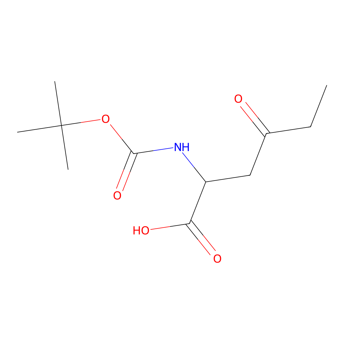 2-{[(Tert-butoxy)carbonyl]amino}-4-oxohexanoic acid molecular structure, CAS 1503845-12-2