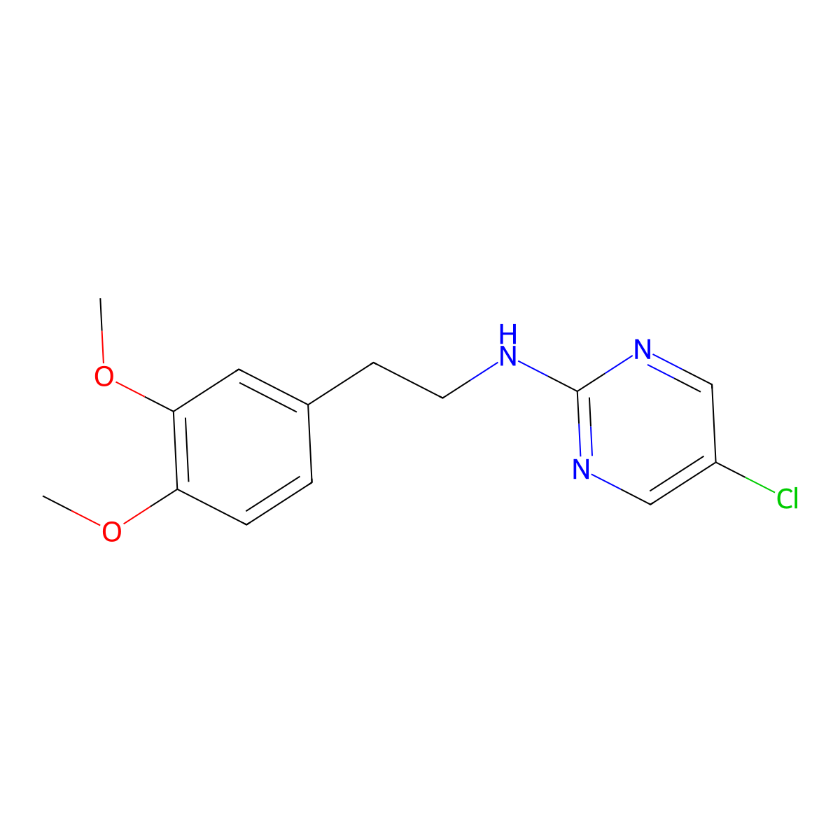 5-chloro-N-[2-(3,4-dimethoxyphenyl)ethyl]pyrimidin-2-amine molecular structure, CAS 1503871-69-9