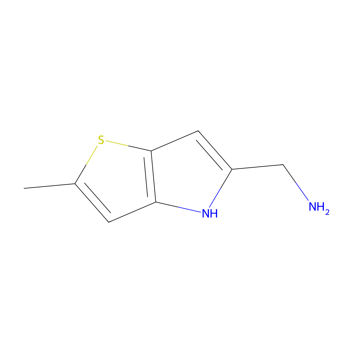 1-{2-methyl-4H-thieno[3,2-b]pyrrol-5-yl}methanamine molecular structure, CAS 1503879-47-7