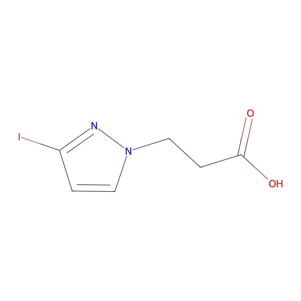 3-(3-Iodo-1H-pyrazol-1-yl)propanoic acid molecular structure, CAS 1503882-82-3