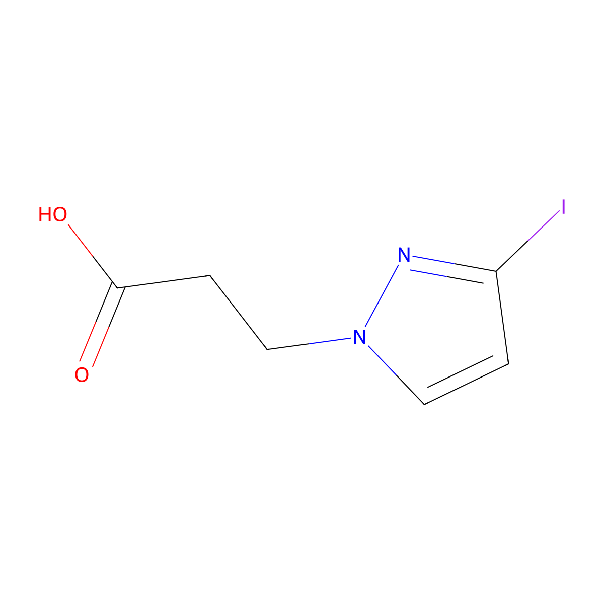 3-(3-Iodo-1H-pyrazol-1-yl)propanoic acid molecular structure, CAS 1503882-82-3