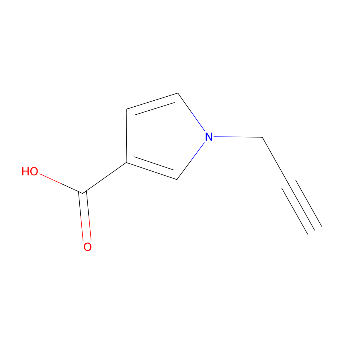 1-(prop-2-yn-1-yl)-1H-pyrrole-3-carboxylic acid molecular structure, CAS 1503886-38-1