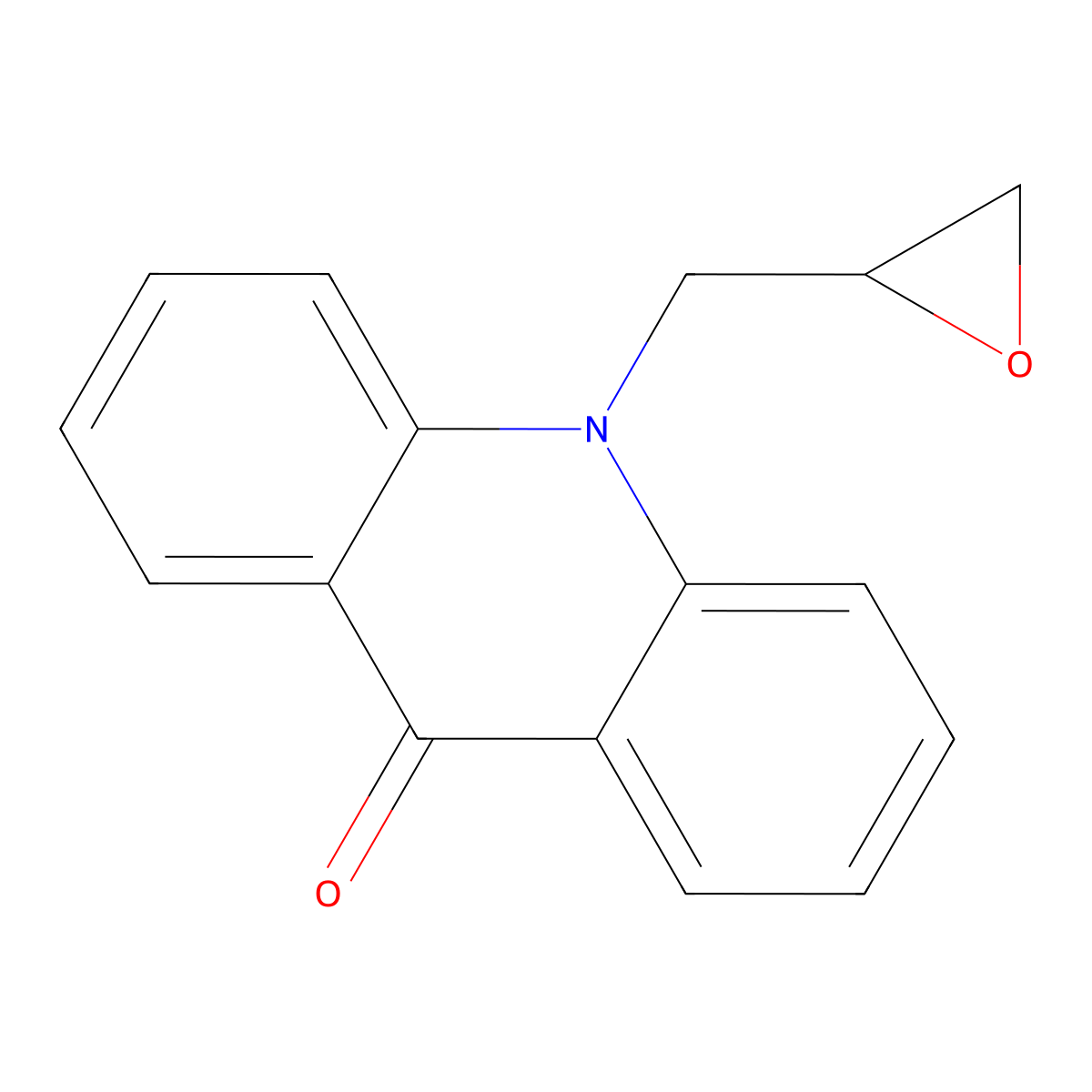 10-(Oxiran-2-ylmethyl)acridin-9(10H)-one molecular structure, CAS 150389-84-7