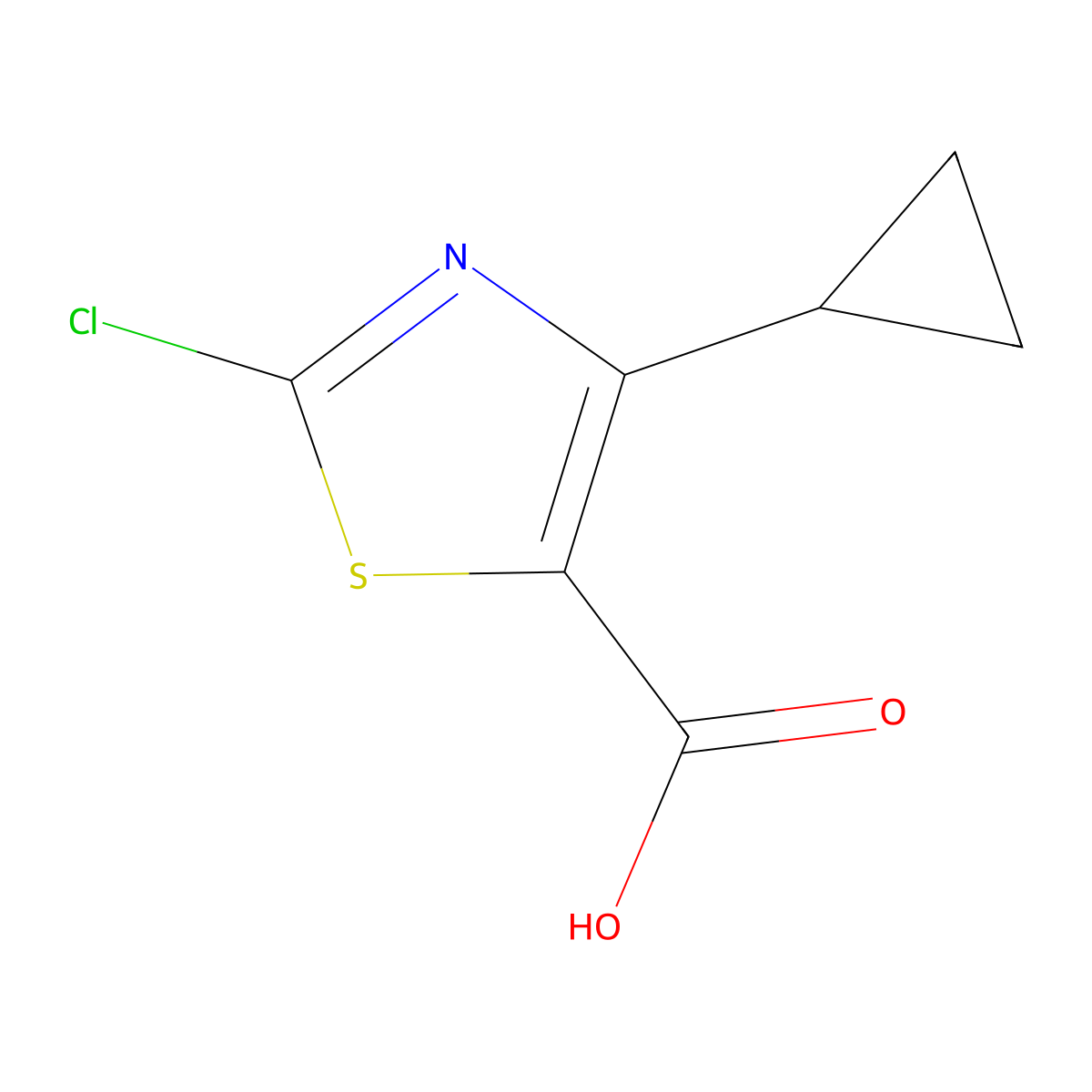 2-Chloro-4-cyclopropyl-1,3-thiazole-5-carboxylic acid molecular structure, CAS 1503893-73-9