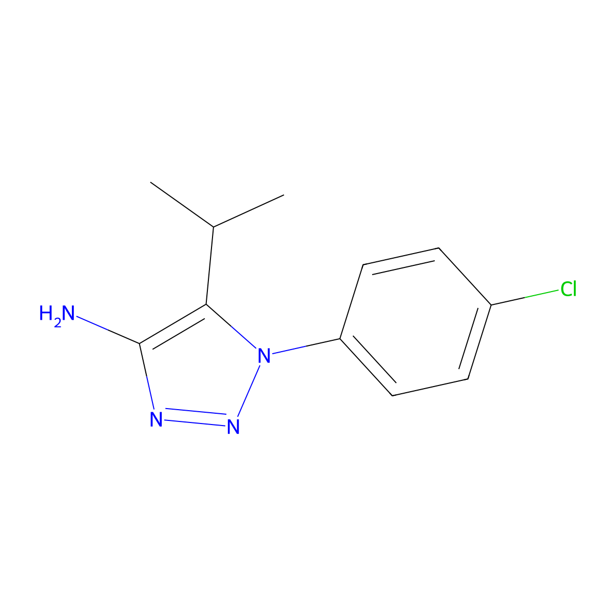 1-(4-Chlorophenyl)-5-isopropyltriazol-4-amine molecular structure, CAS 1503894-95-8