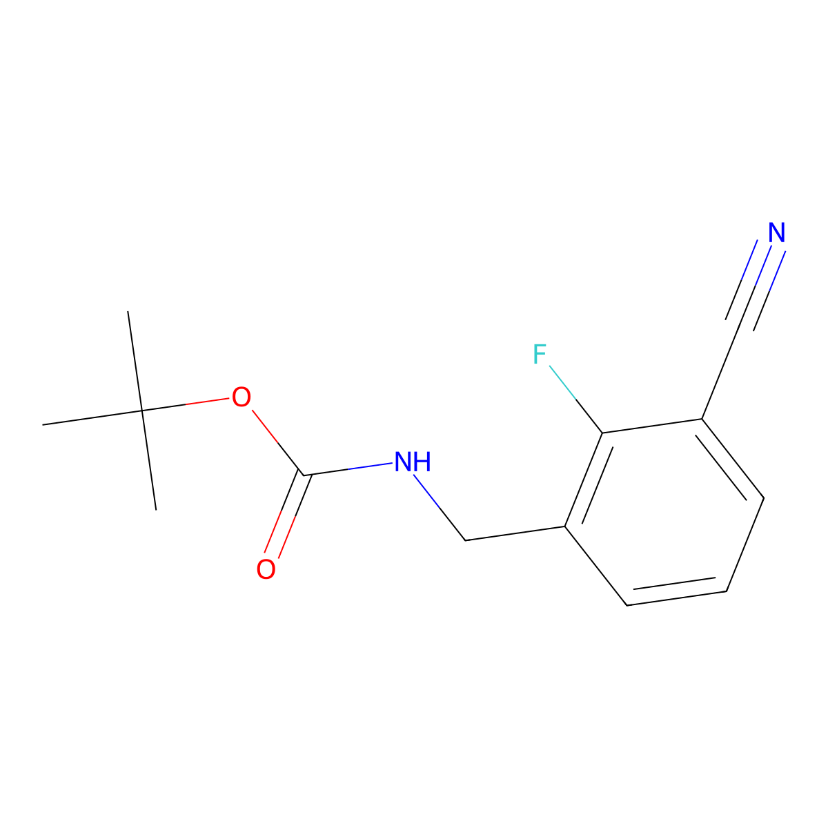 tert-butyl N-[(3-cyano-2-fluorophenyl)methyl]carbamate molecular structure, CAS 1503905-64-3