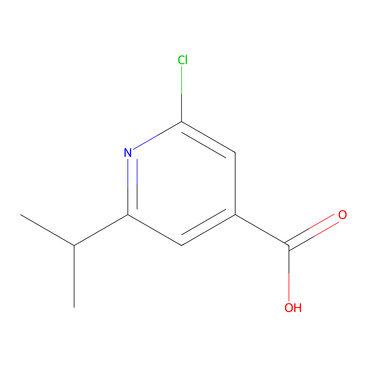 2-Chloro-6-(propan-2-yl)pyridine-4-carboxylic acid molecular structure, CAS 1503910-77-7