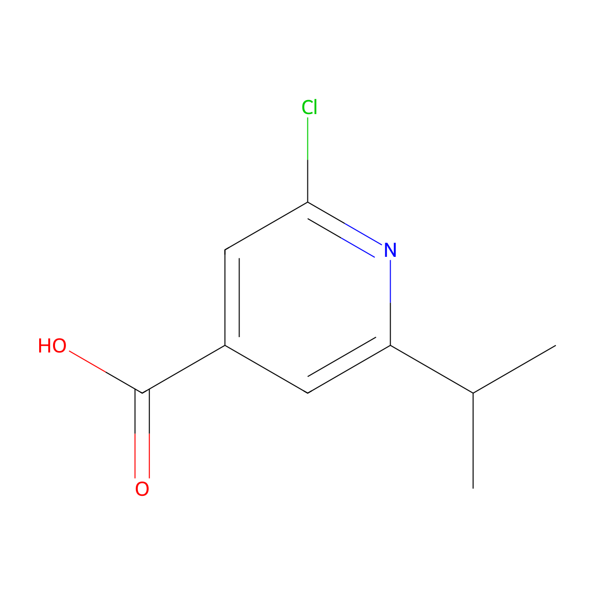 2-Chloro-6-(propan-2-yl)pyridine-4-carboxylic acid molecular structure, CAS 1503910-77-7