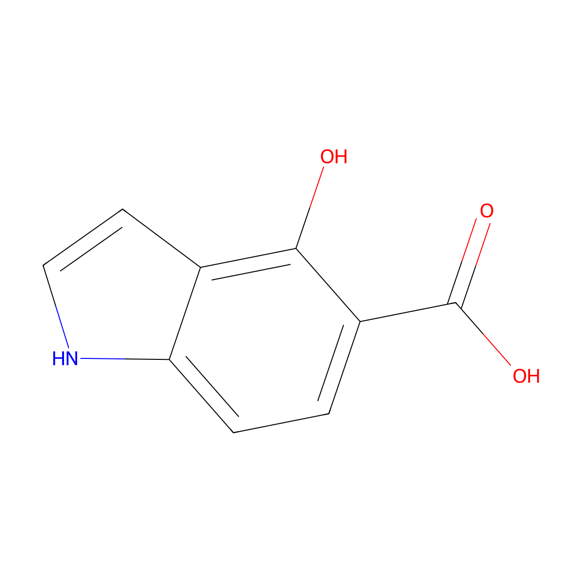 4-hydroxy-1H-indole-5-carboxylic acid molecular structure, CAS 1503910-81-3