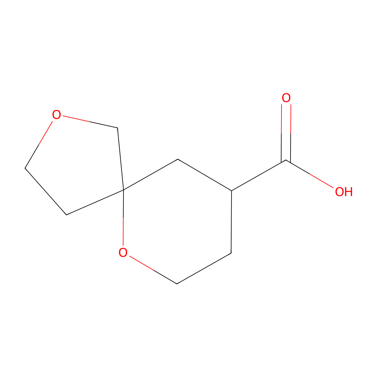 2,6-Dioxaspiro(4.5)decane-9-carboxylic acid molecular structure, CAS 1503913-92-5
