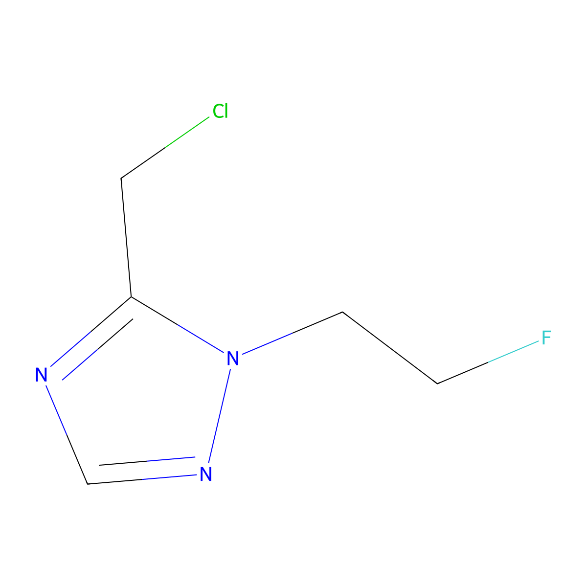 5-(chloromethyl)-1-(2-fluoroethyl)-1H-1,2,4-triazole molecular structure, CAS 1503915-79-4
