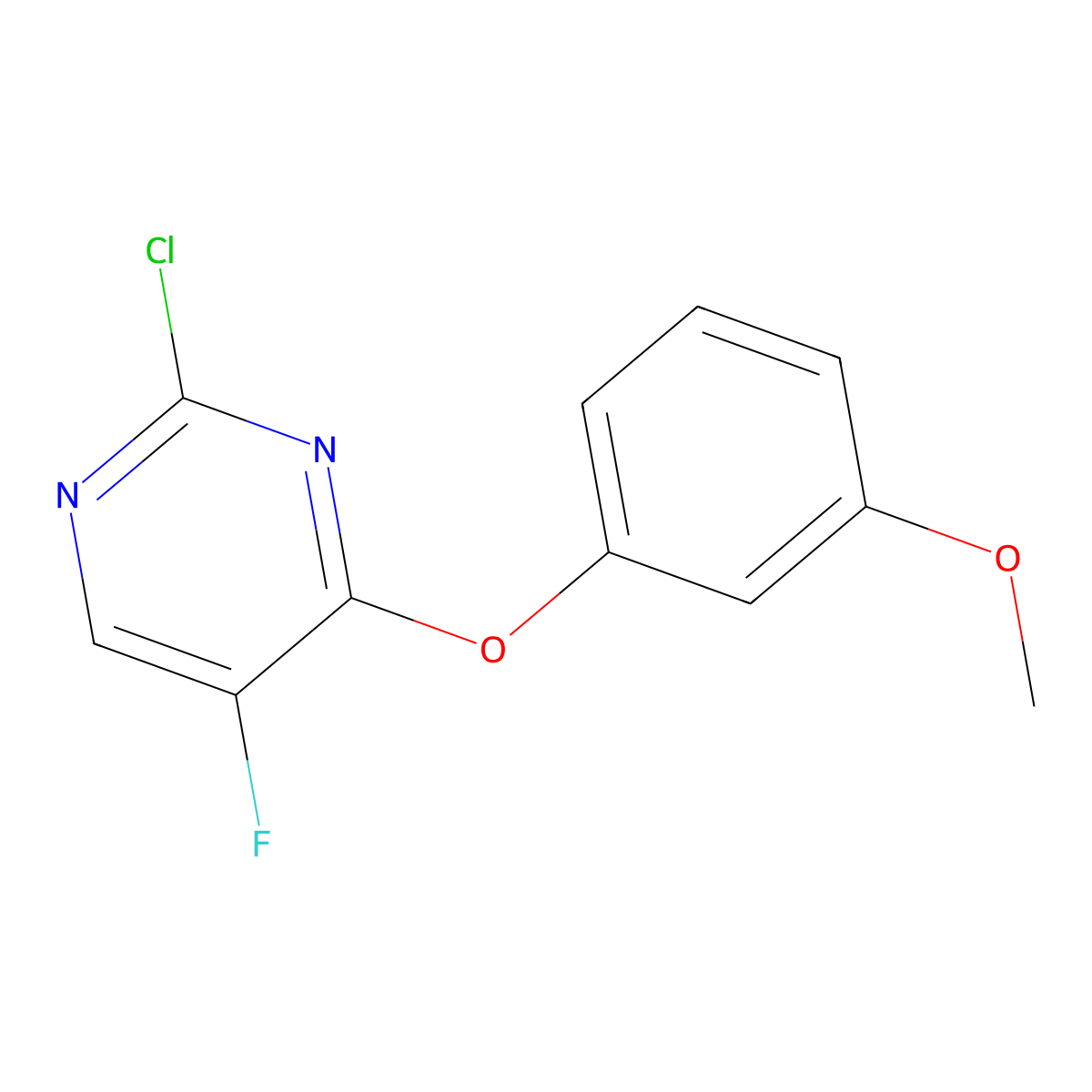 2-Chloro-5-fluoro-4-(3-methoxyphenoxy)pyrimidine molecular structure, CAS 1503921-03-6