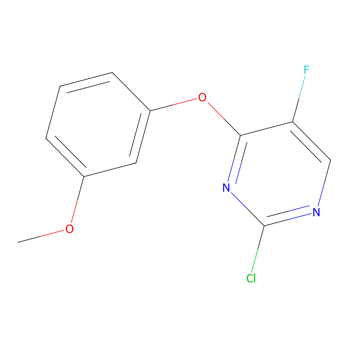 2-Chloro-5-fluoro-4-(3-methoxyphenoxy)pyrimidine molecular structure, CAS 1503921-03-6