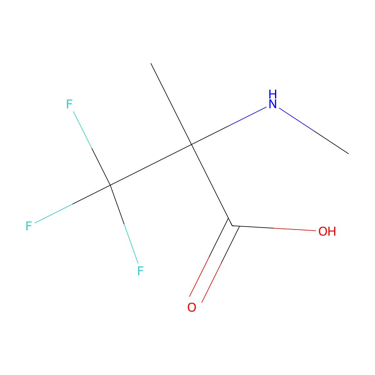 3,3,3-Trifluoro-2-methyl-2-(methylamino)propanoic acid molecular structure, CAS 1503927-65-8