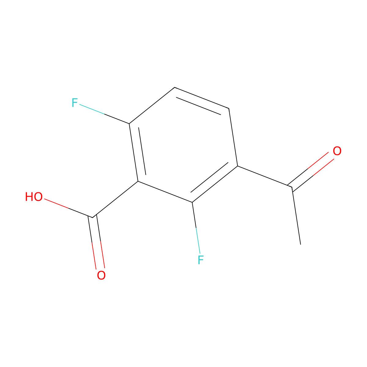 3-Acetyl-2,6-difluorobenzoic acid molecular structure, CAS 1503929-18-7