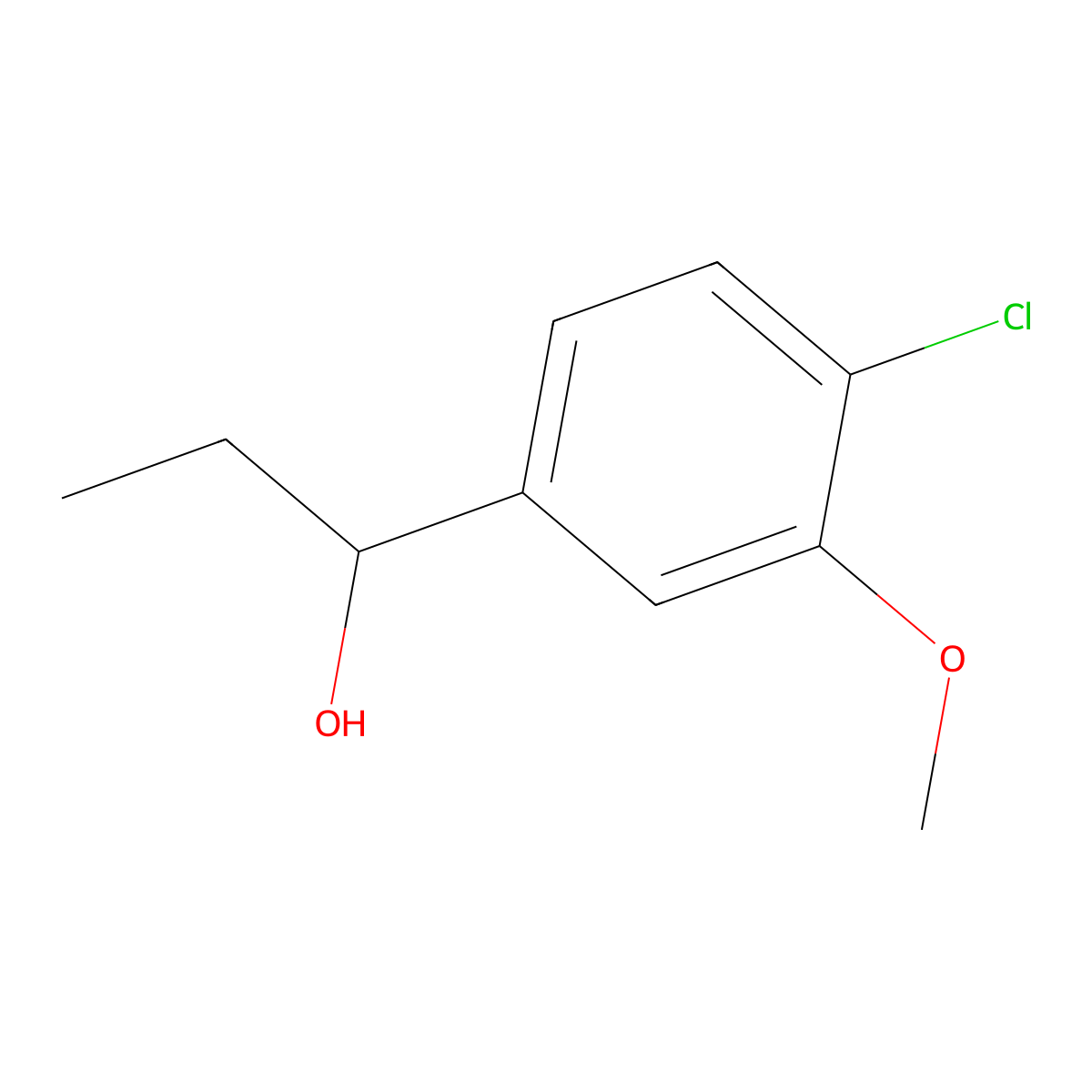 4-Chloro-alpha-ethyl-3-methoxybenZenemethanol molecular structure, CAS 1503934-96-0