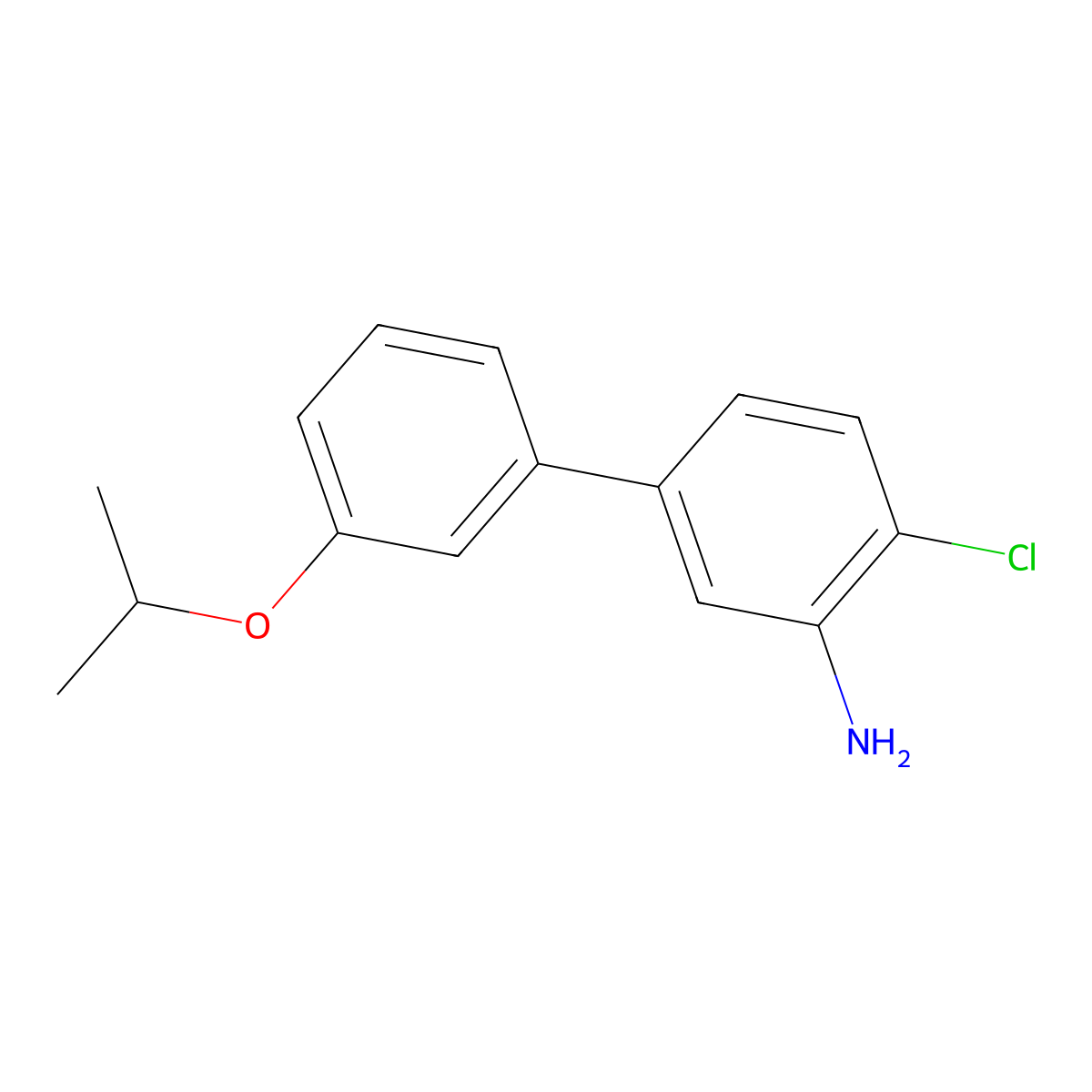2-Chloro-5-[3-(propan-2-yloxy)phenyl]aniline molecular structure, CAS 1503942-52-6