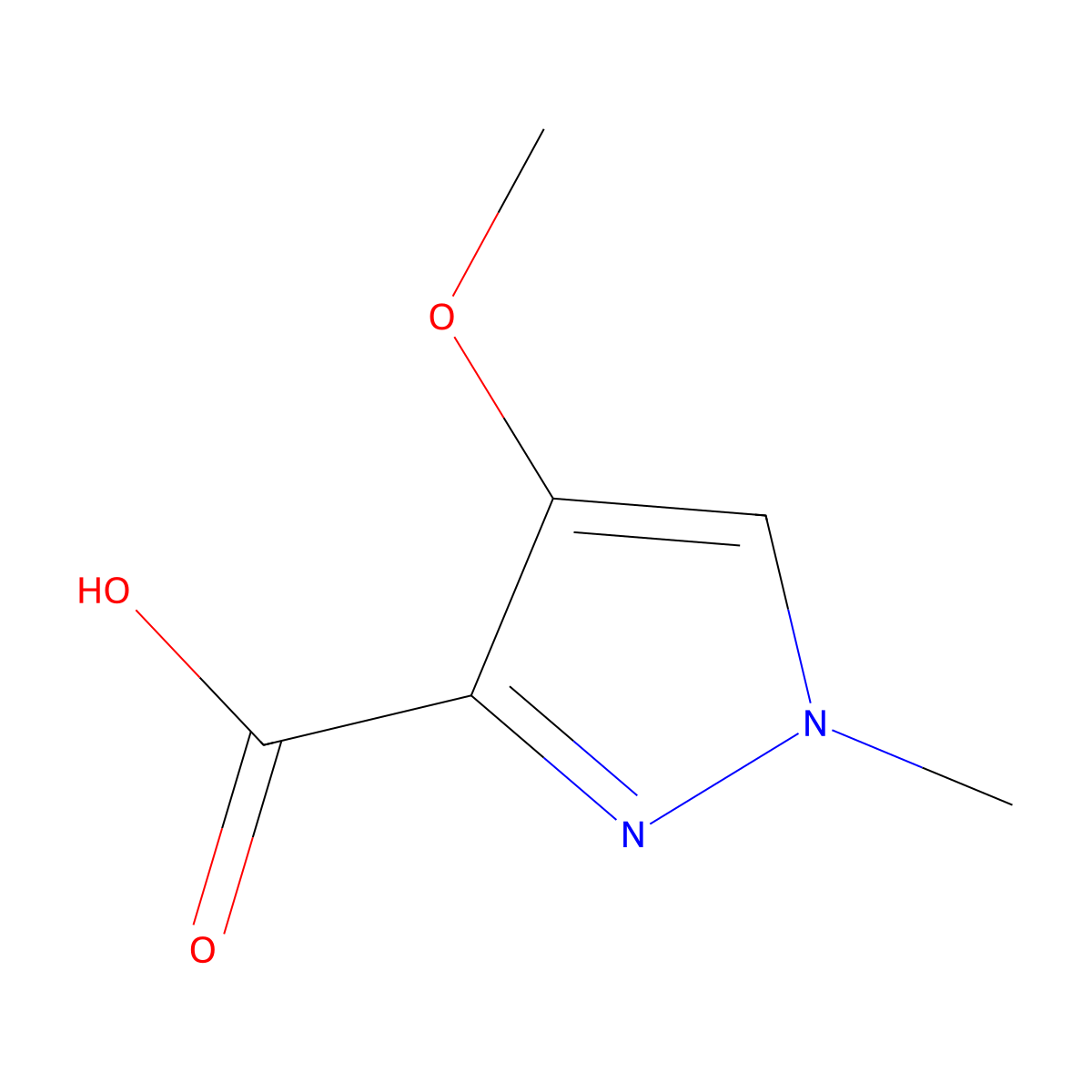 4-Methoxy-1-methyl-1H-pyrazole-3-carboxylic acid molecular structure, CAS 1503946-16-4