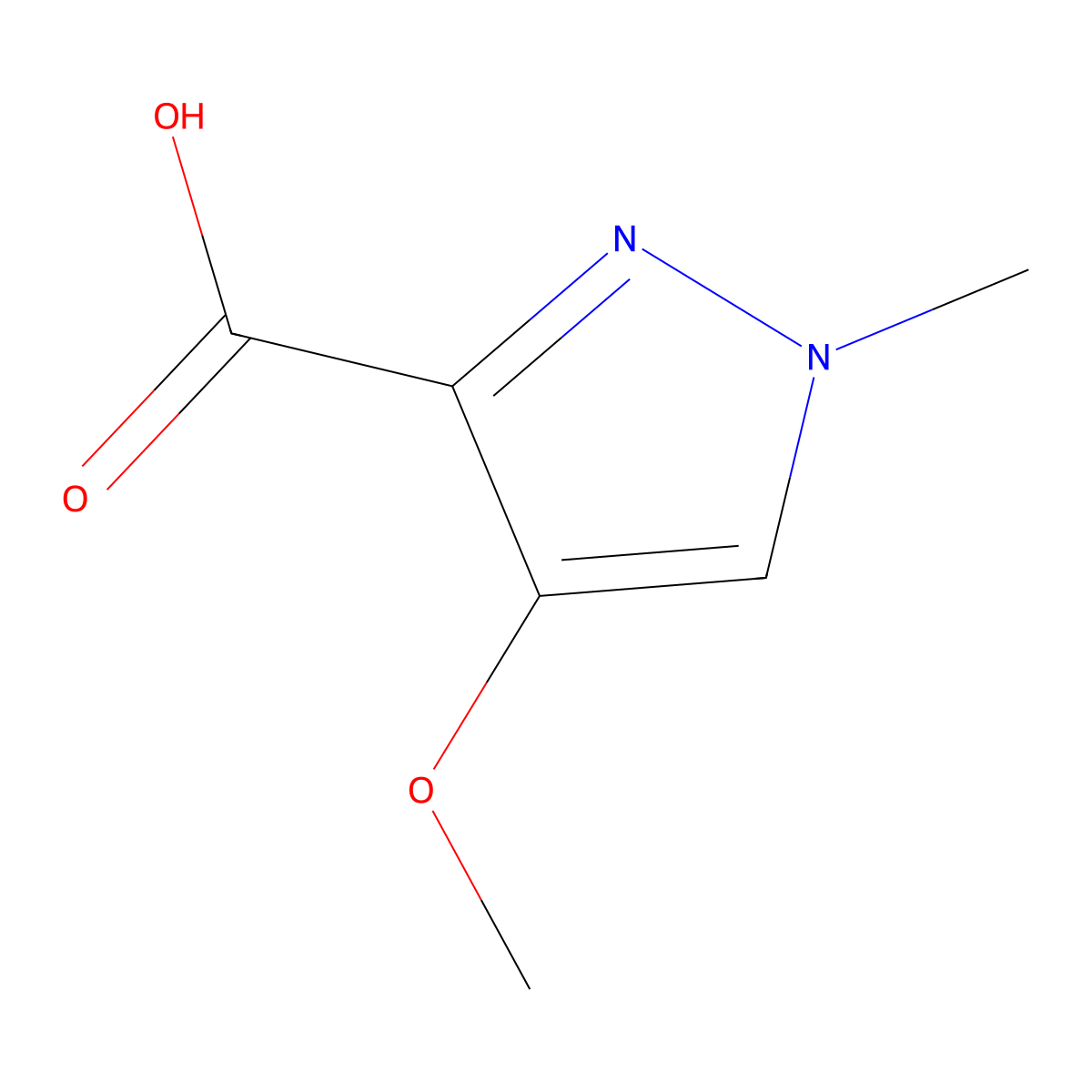 4-Methoxy-1-methyl-1H-pyrazole-3-carboxylic acid molecular structure, CAS 1503946-16-4