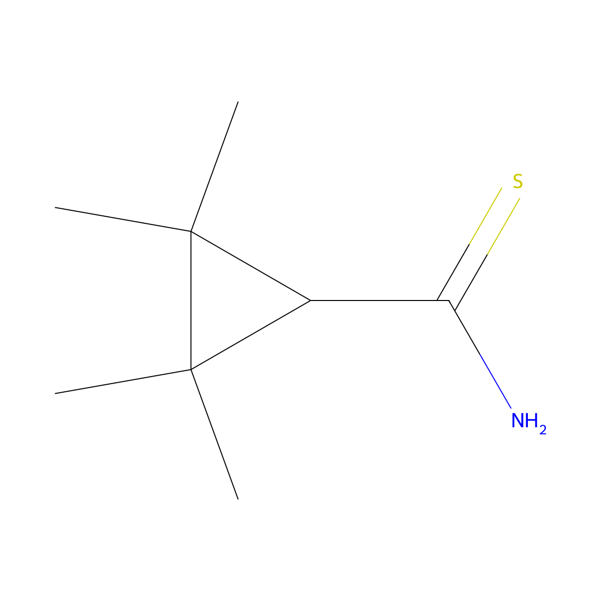 Tetramethylcyclopropane-1-carbothioamide molecular structure, CAS 1503950-31-9