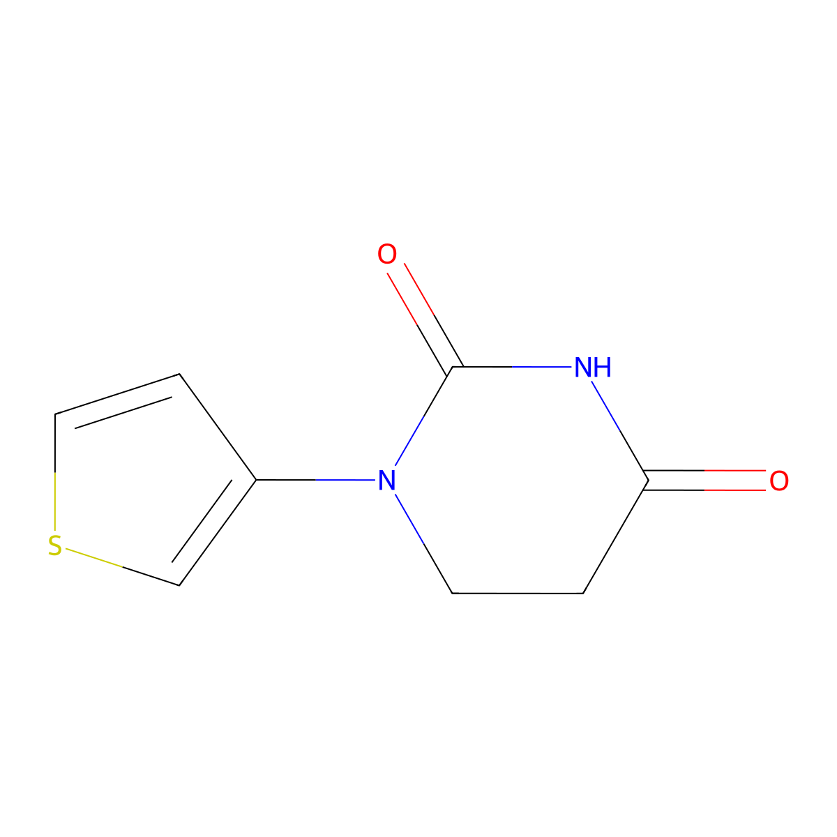 1-(Thiophen-3-yl)-1,3-diazinane-2,4-dione molecular structure, CAS 1503951-18-5