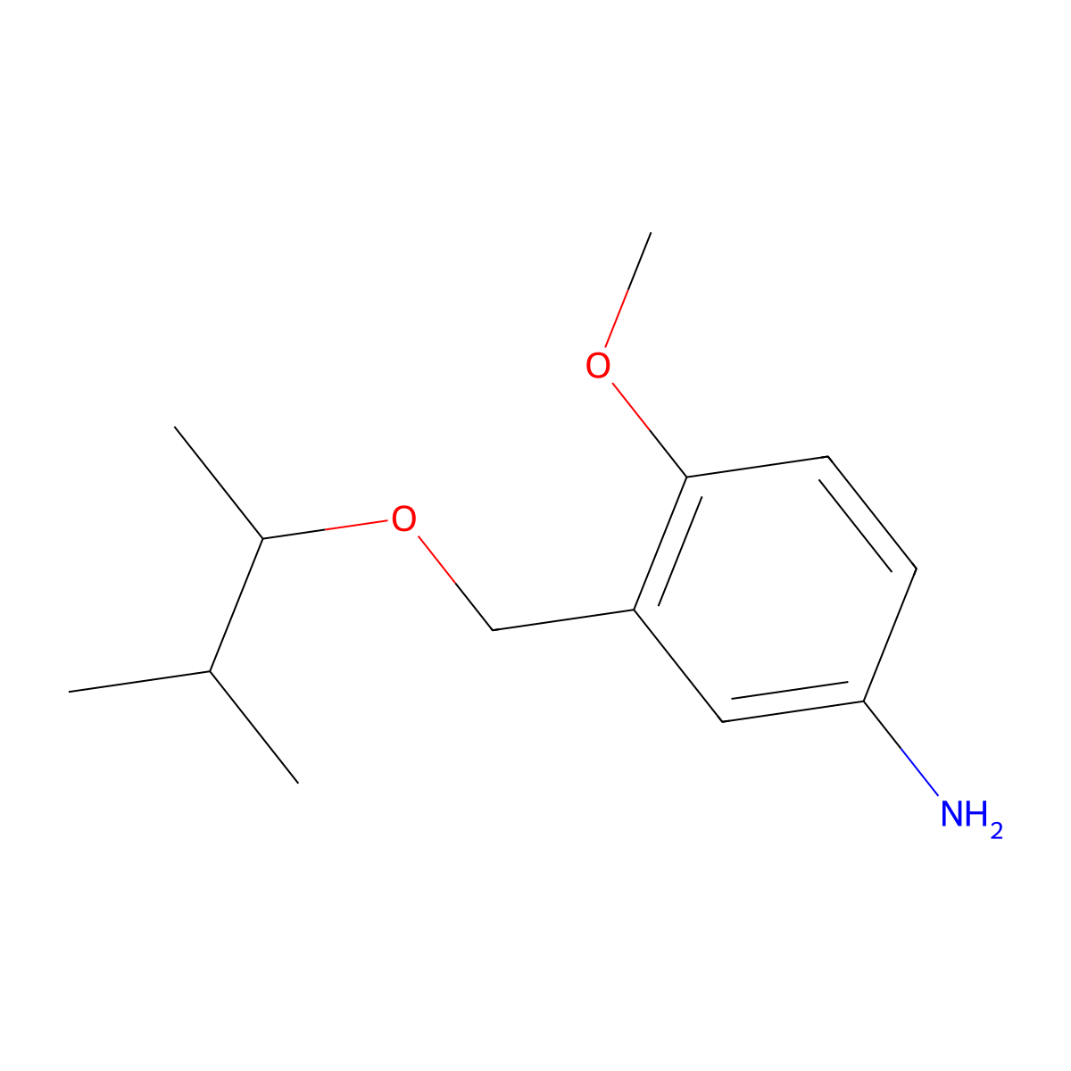 4-Methoxy-3-{[(3-methylbutan-2-yl)oxy]methyl}aniline molecular structure, CAS 1503951-33-4