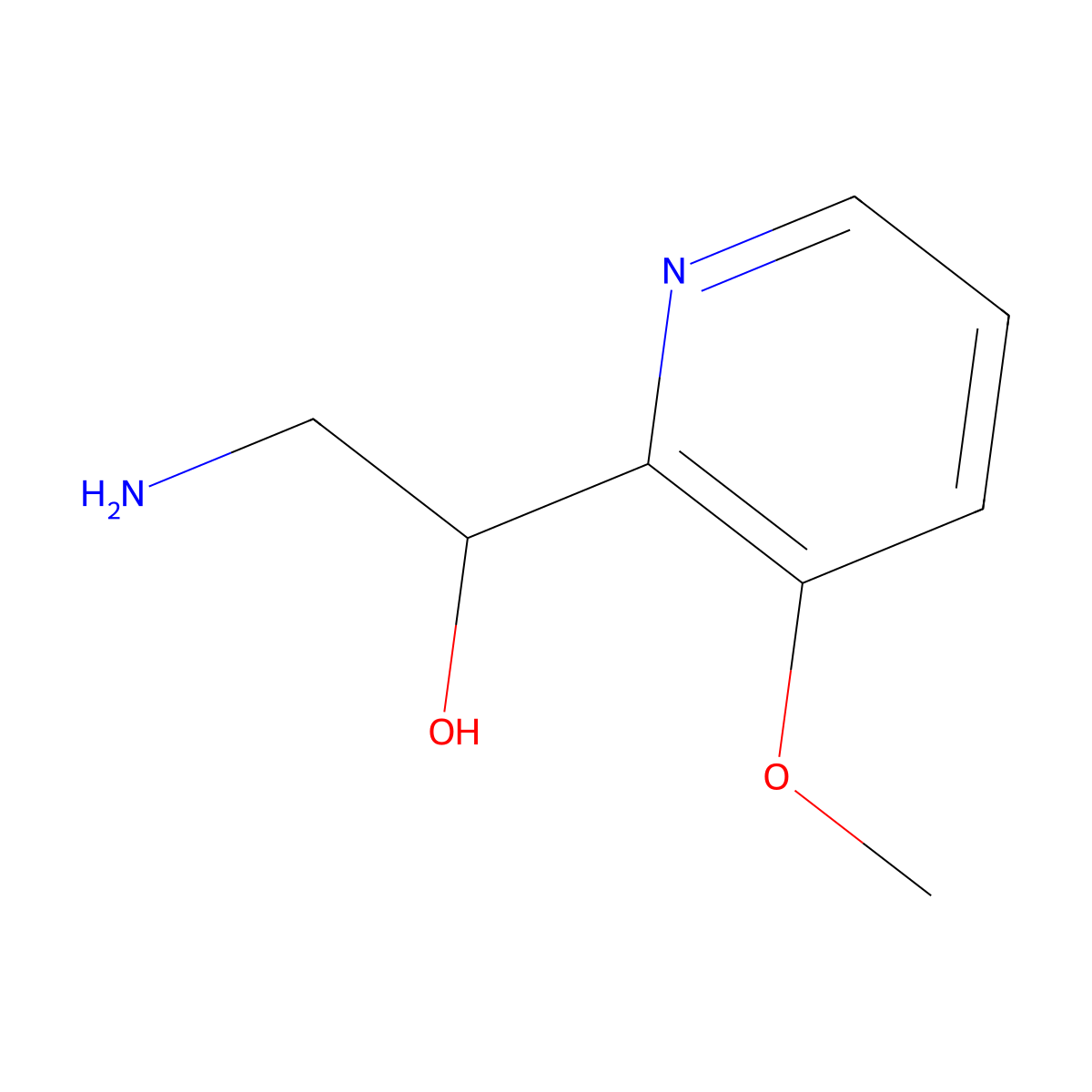 2-Amino-1-(3-methoxypyridin-2-yl)ethan-1-ol molecular structure, CAS 1503953-60-3