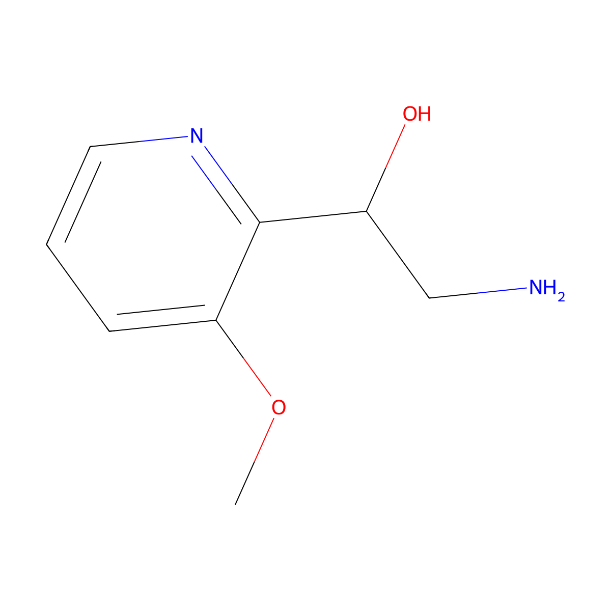 2-Amino-1-(3-methoxypyridin-2-yl)ethan-1-ol molecular structure, CAS 1503953-60-3