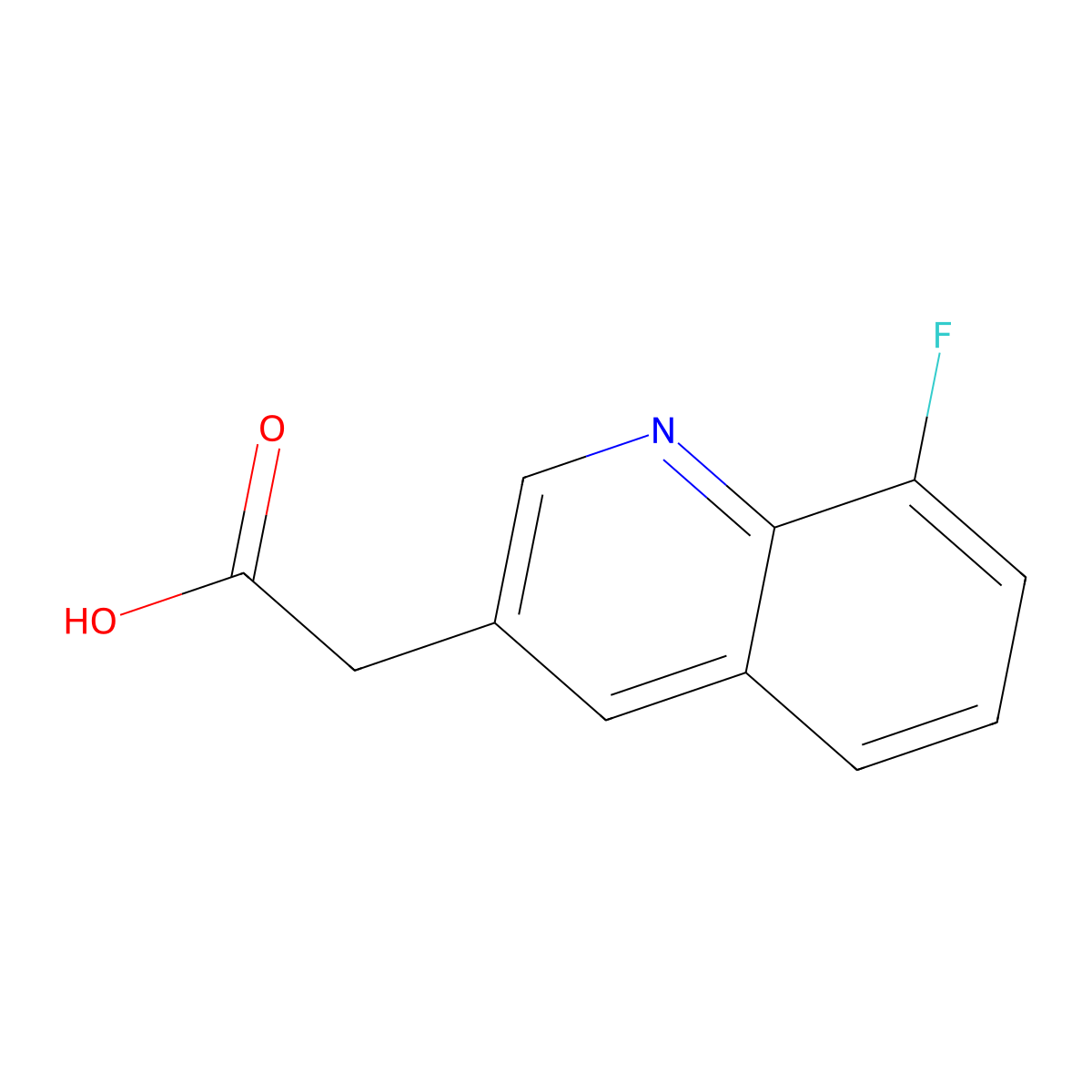 2-(8-Fluoroquinolin-3-yl)acetic acid molecular structure, CAS 1503957-13-8