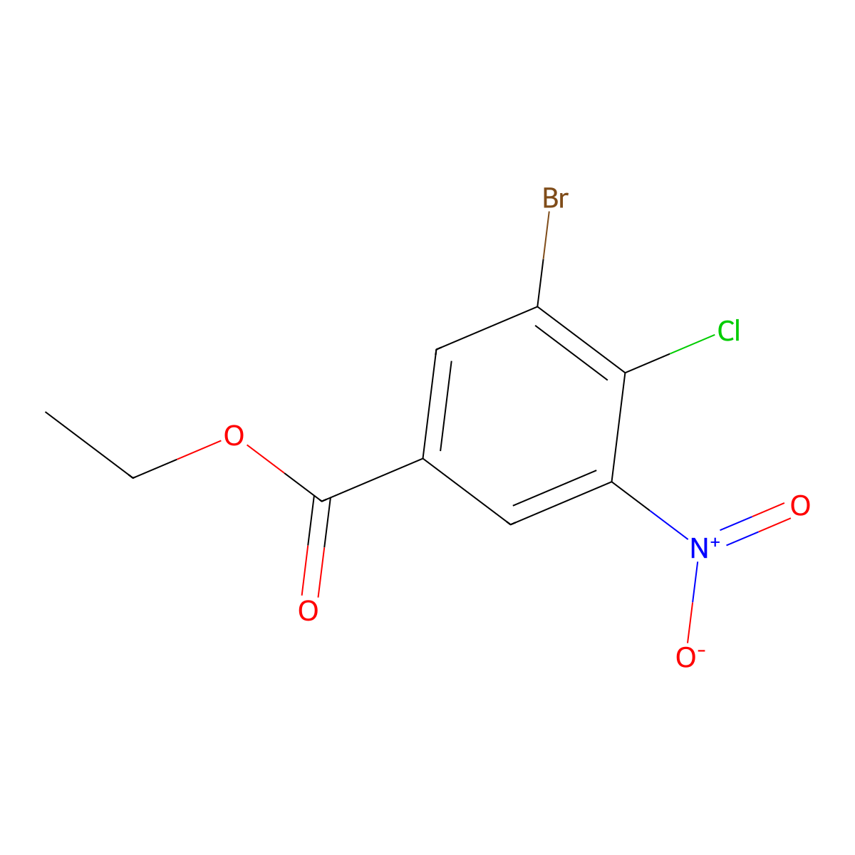 Ethyl 3-Bromo-4-chloro-5-nitrobenzoate molecular structure, CAS 1503959-72-5