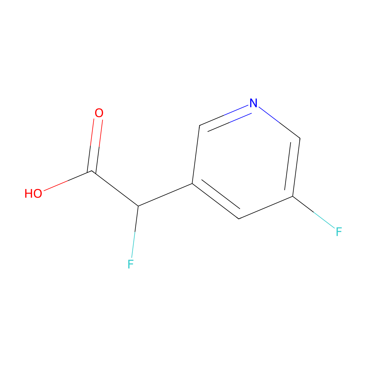 2-Fluoro-2-(5-fluoropyridin-3-yl)acetic acid molecular structure, CAS 1503969-18-3