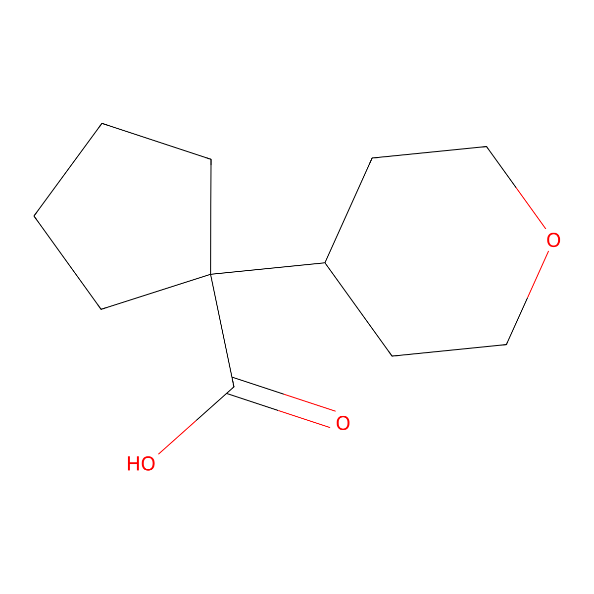 1-(Oxan-4-yl)cyclopentane-1-carboxylic acid molecular structure, CAS 1503972-37-9