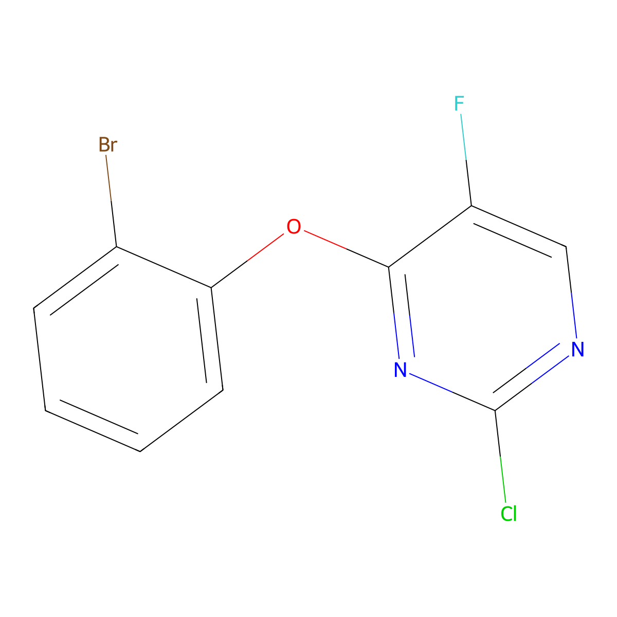 4-(2-Bromophenoxy)-2-chloro-5-fluoropyrimidine molecular structure, CAS 1503988-07-5