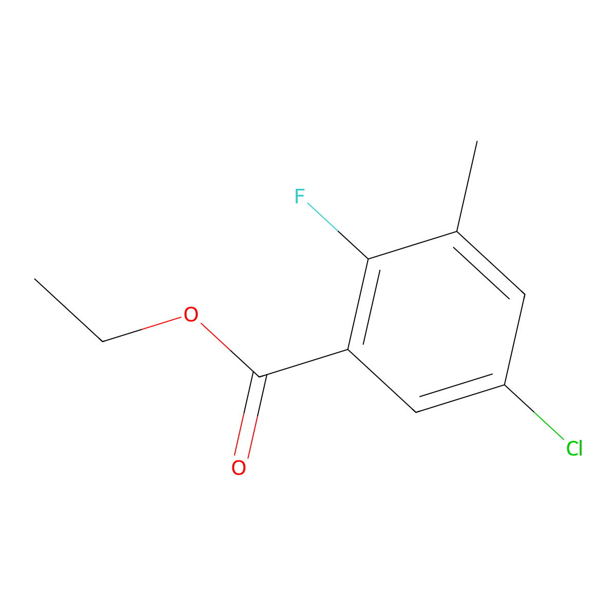 Ethyl 5-chloro-2-fluoro-3-methylbenzoate molecular structure, CAS 1503995-24-1