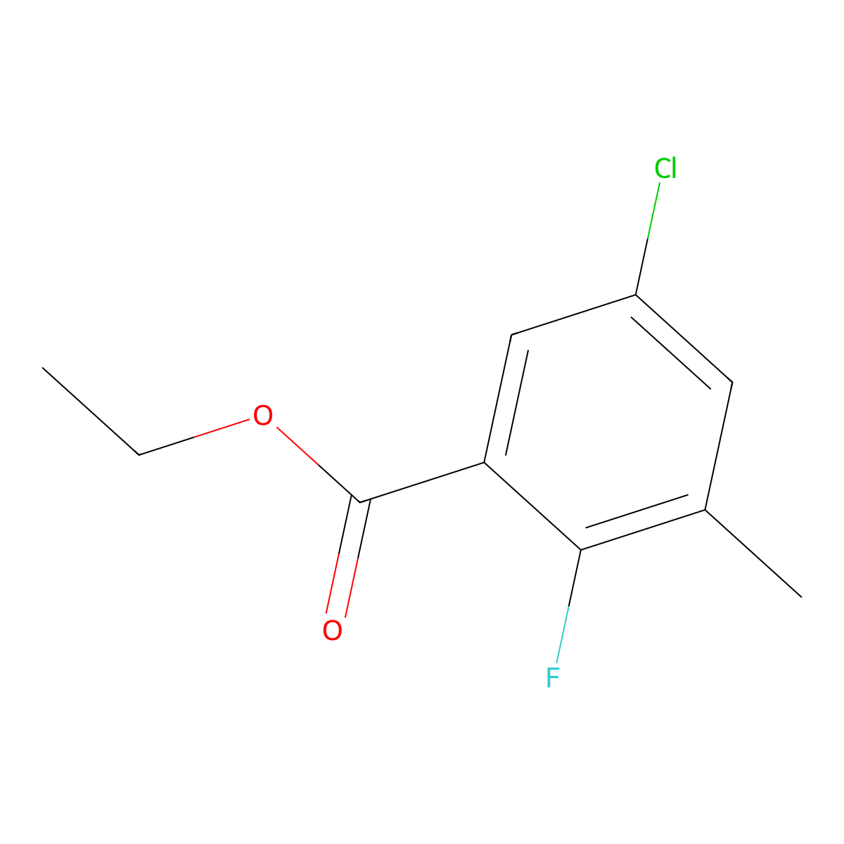 Ethyl 5-chloro-2-fluoro-3-methylbenzoate molecular structure, CAS 1503995-24-1