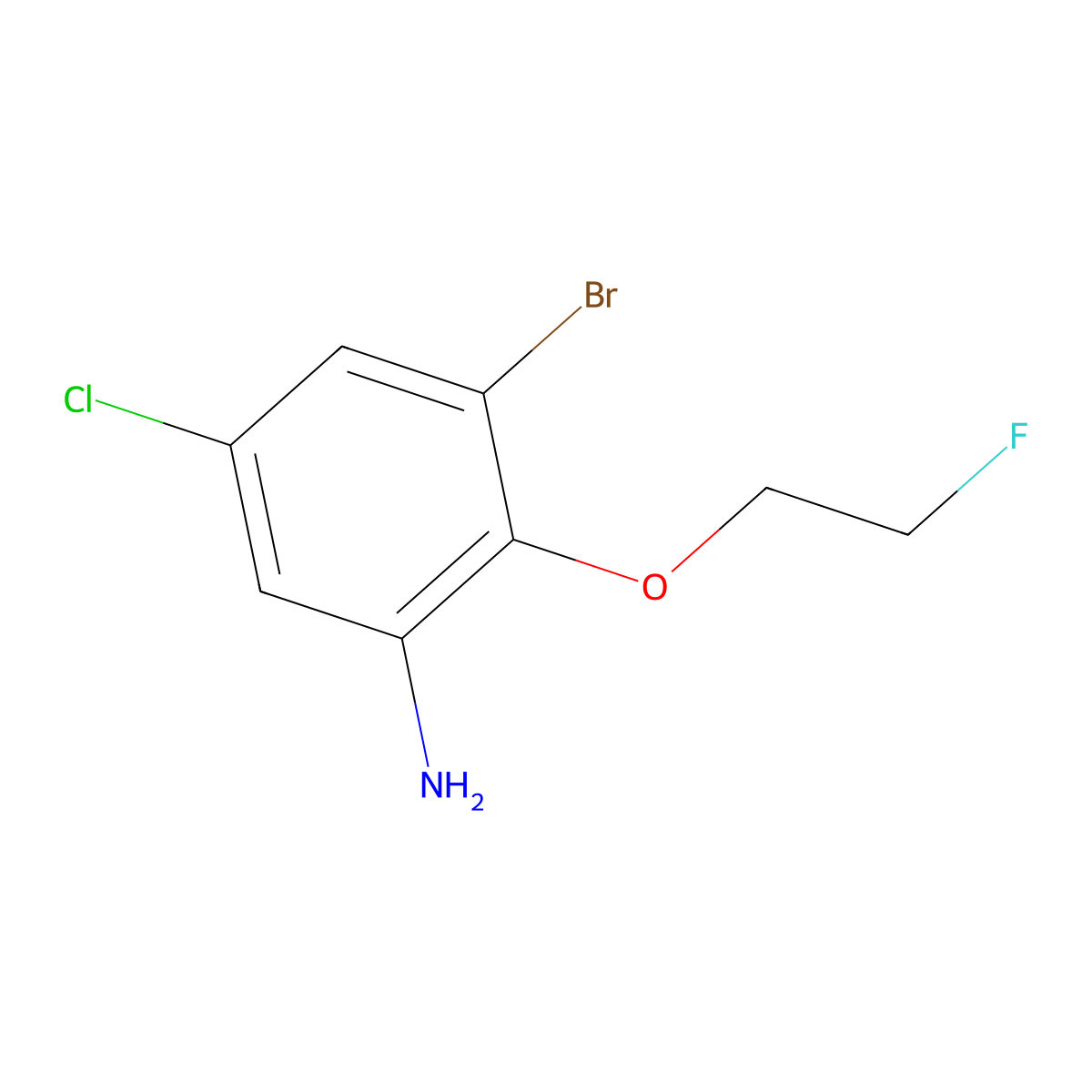 3-Bromo-5-chloro-2-(2-fluoroethoxy)aniline molecular structure, CAS 1503999-29-8