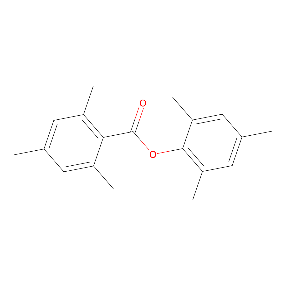Mesityl 2,4,6-trimethylbenzoate molecular structure, CAS 1504-38-7