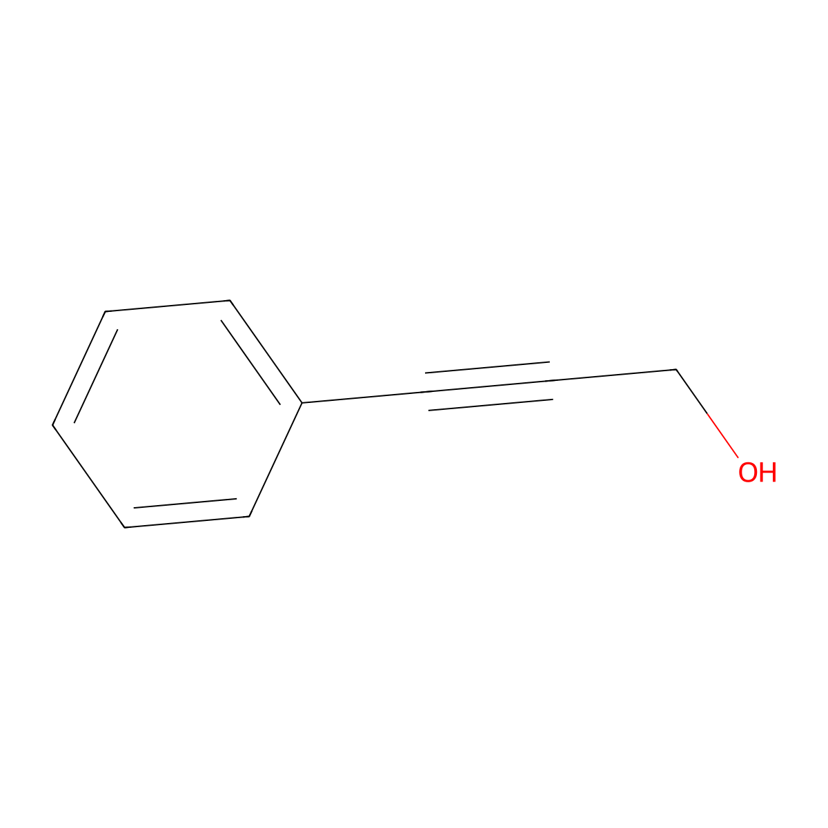 3-Phenyl-2-propyn-1-ol molecular structure, CAS 1504-58-1