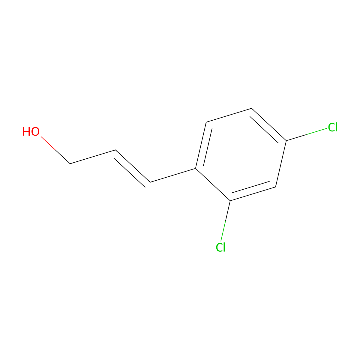 (E)-3-(2,4-dichlorophenyl)prop-2-en-1-ol molecular structure, CAS 1504-59-2