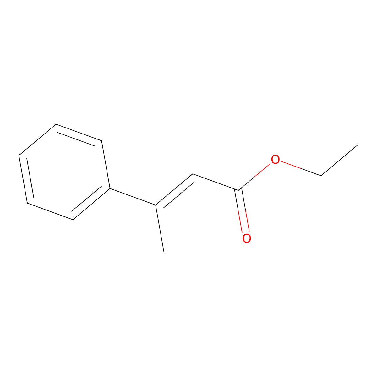 Ethyl (2E)-3-phenyl-2-butenoate molecular structure, CAS 1504-72-9