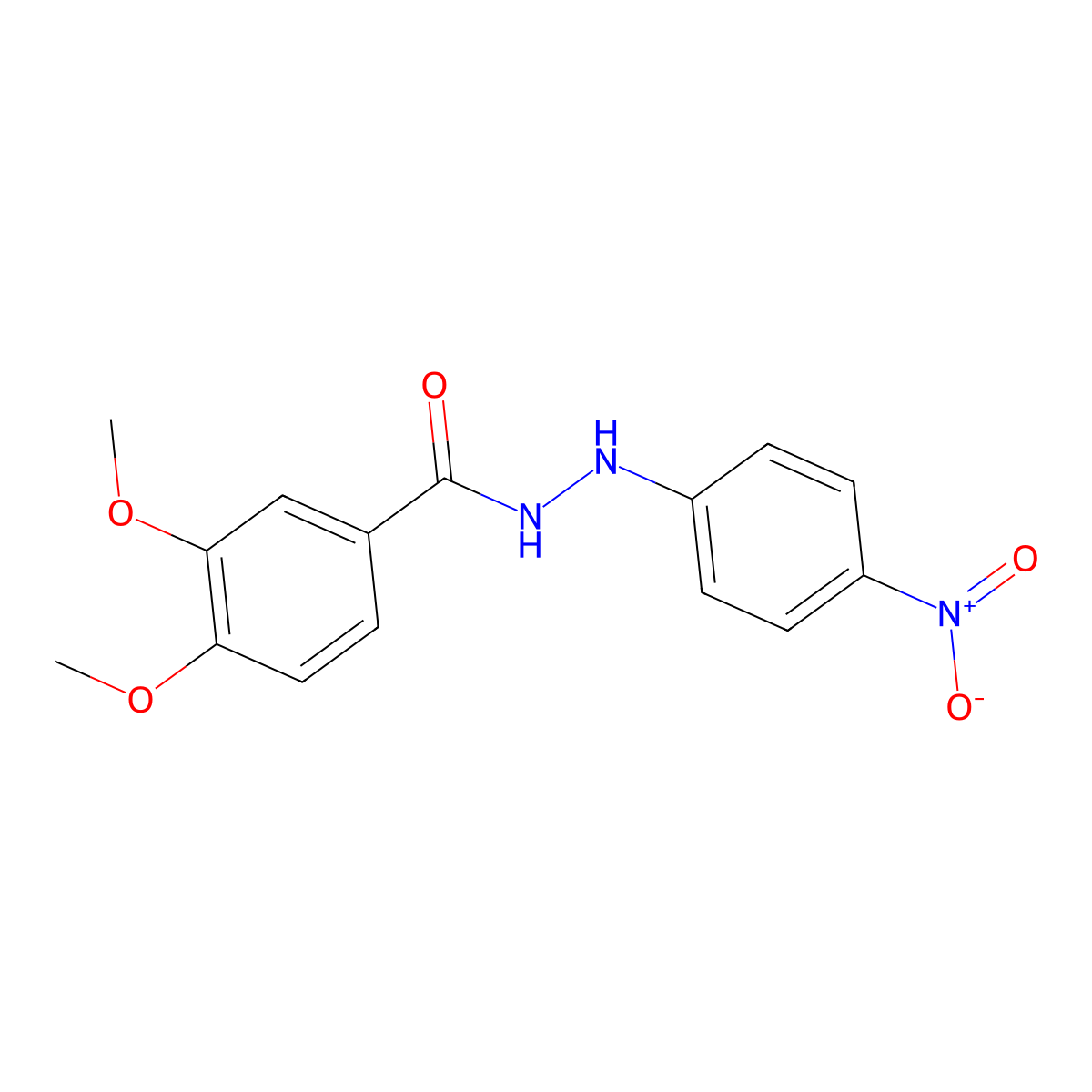 3,4-dimethoxy-N'-(4-nitrophenyl)benzohydrazide molecular structure, CAS 150400-16-1