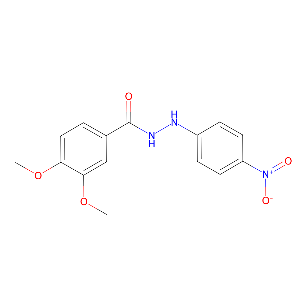 3,4-dimethoxy-N'-(4-nitrophenyl)benzohydrazide molecular structure, CAS 150400-16-1