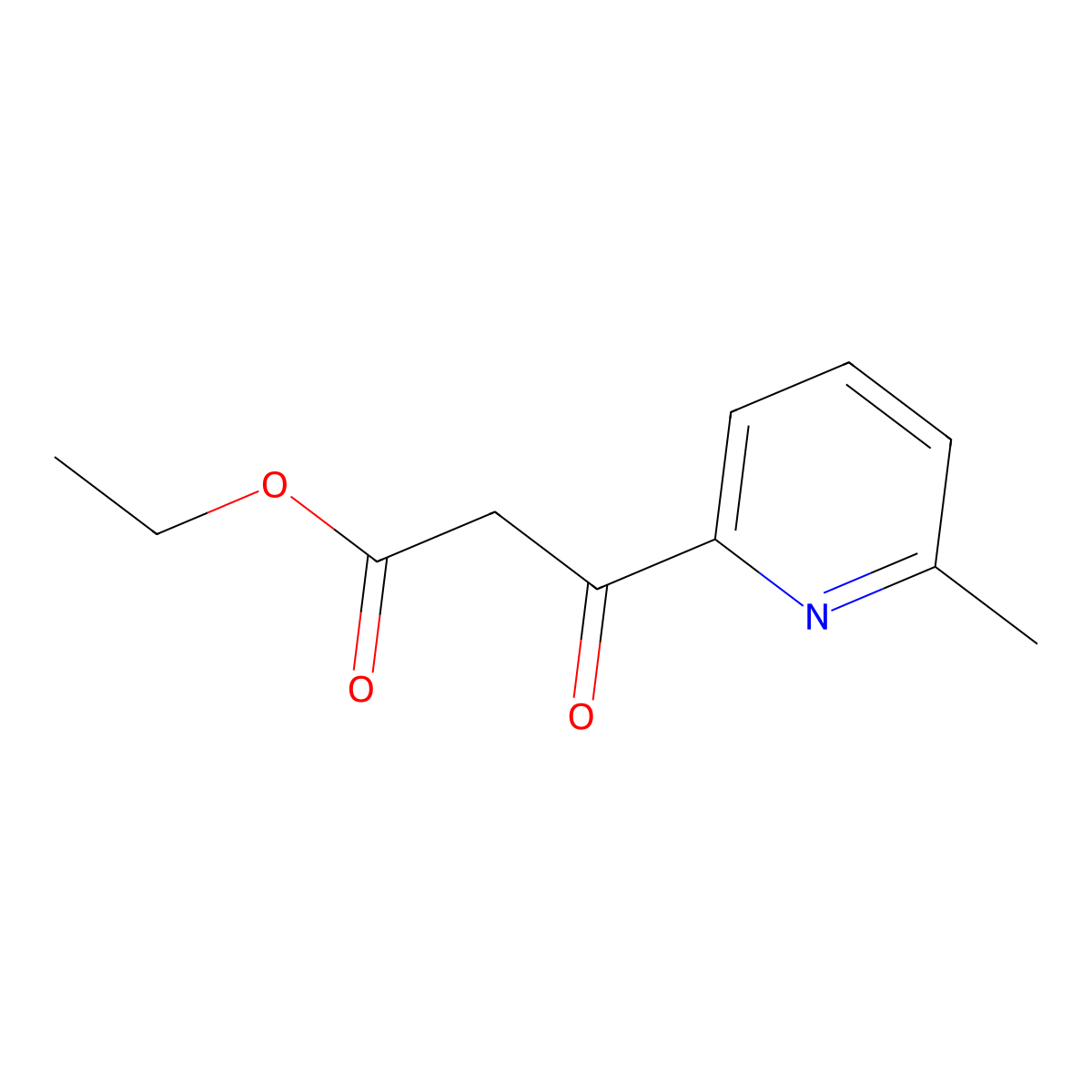 Ethyl 3-(6-methylpyridin-2-yl)-3-oxopropanoate molecular structure, CAS 150401-96-0