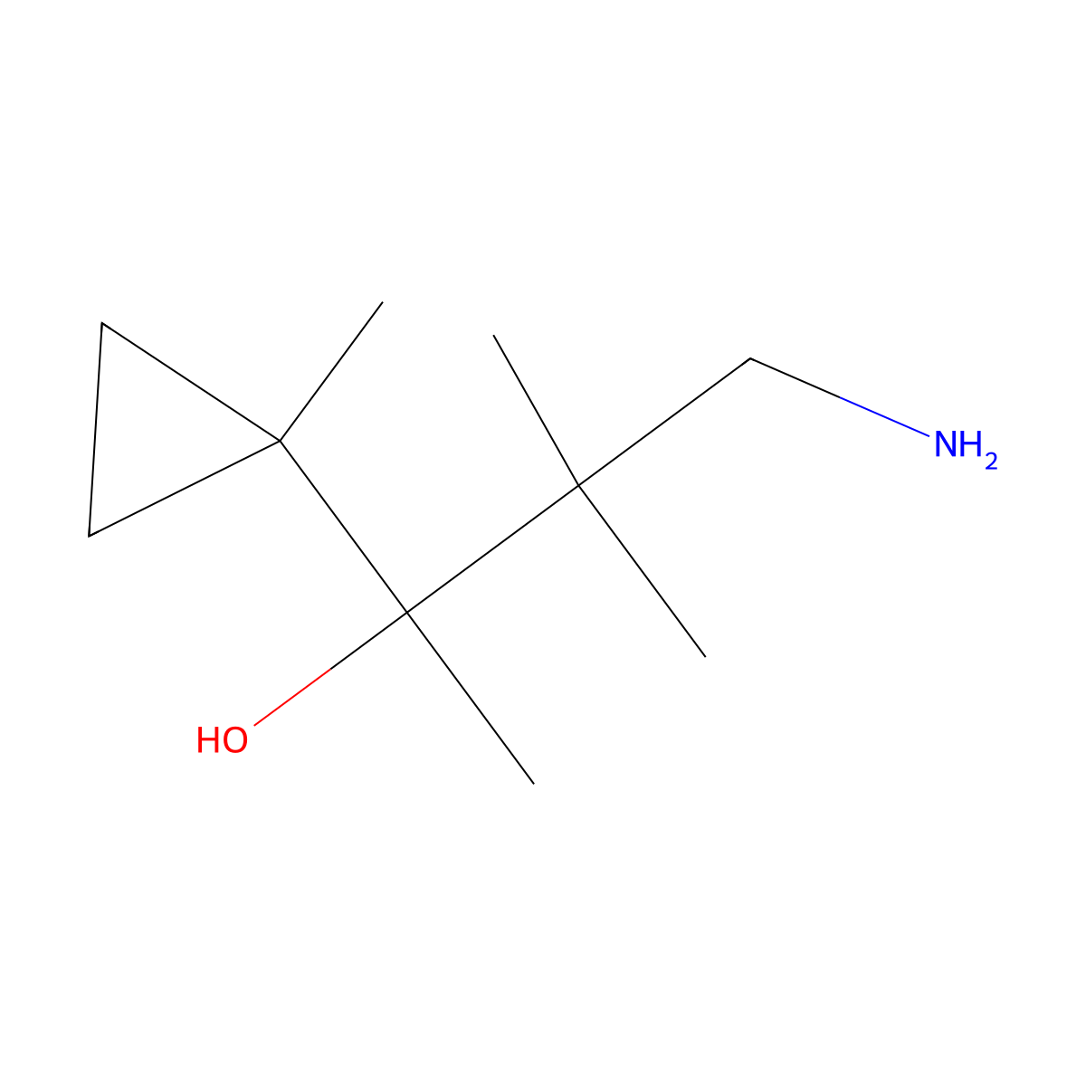 4-Amino-3,3-dimethyl-2-(1-methylcyclopropyl)butan-2-OL molecular structure, CAS 1504010-61-0