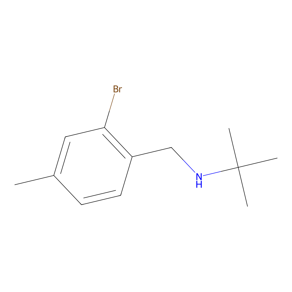 [(2-Bromo-4-methylphenyl)methyl](tert-butyl)amine molecular structure, CAS 1504011-20-4