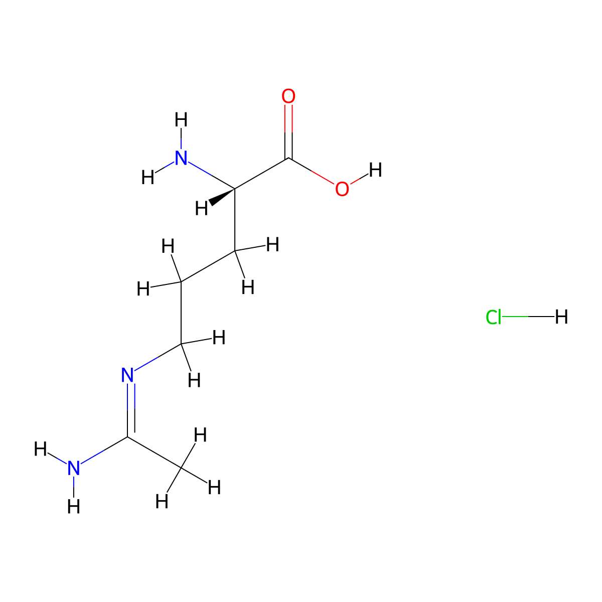 L-Ornithine, N5-(1-iminoethyl)-, monohydrochloride molecular structure, CAS 150403-88-6