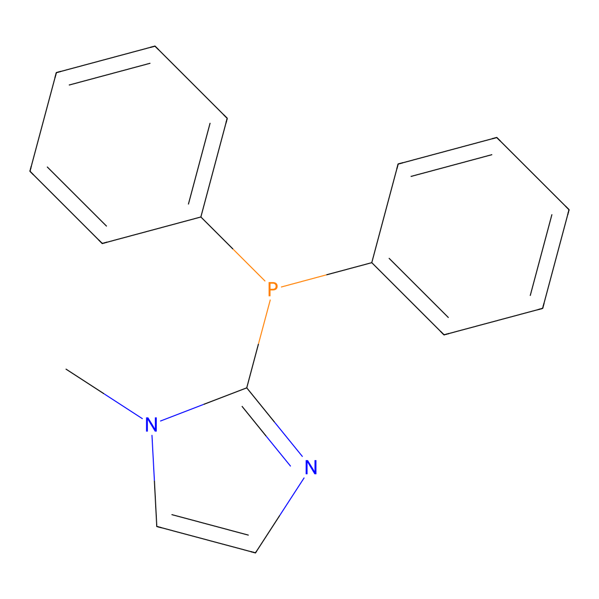 2-(diphenylphosphino)-1-methyl-1H-imidazole molecular structure, CAS 150404-18-5
